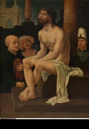 Chrystus siedzący na zimnym kamieniu - Jan Gossaert