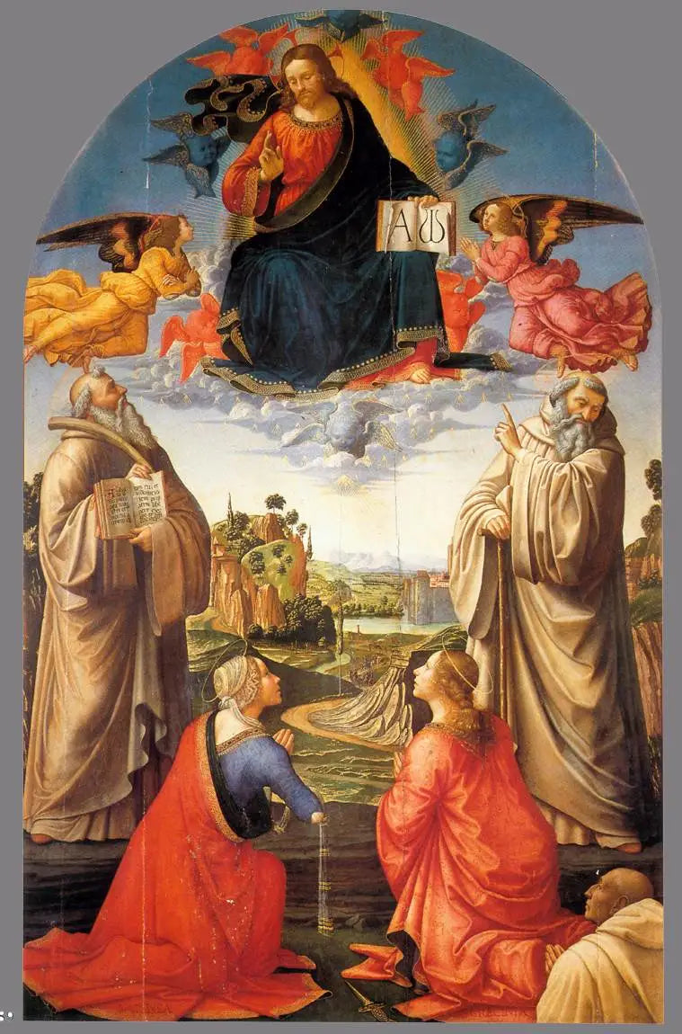 Chrystus w niebie z czterema świętymi i darczyńcą - Domenico Ghirlandaio