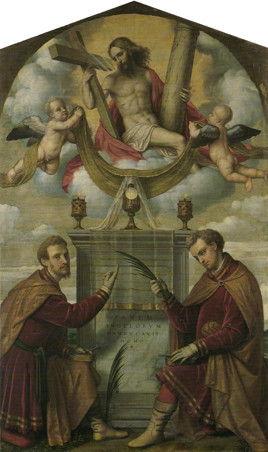 Chrystus z Eucharystią oraz święci Klemens i Damian - Alessandro Bonvicino