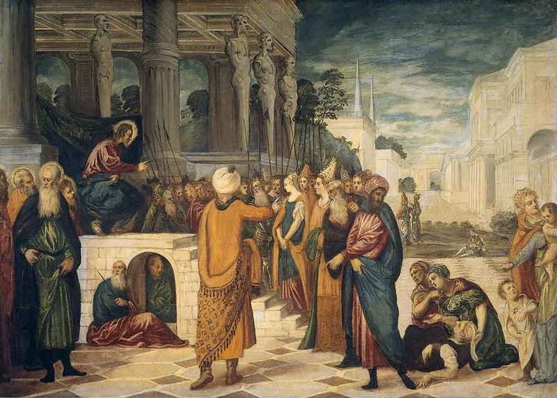 Chrystus z kobietą cudzołożną - Jacopo Tintoretto