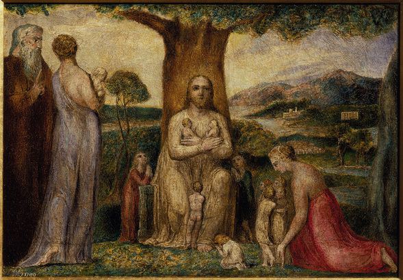 Chrystus błogosławiący małe dzieci - William Blake