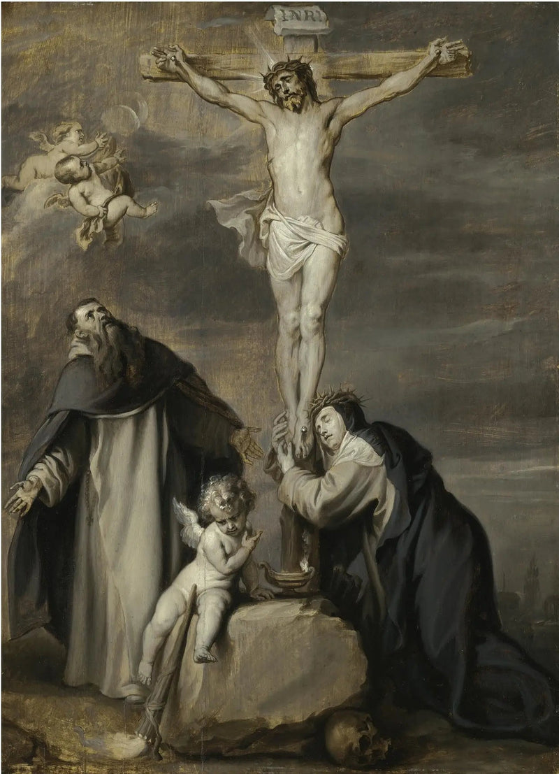 Chrystus ukrzyżowany adorowany przez świętych Dominika i Katarzynę Sieneńską - Antoine van Dyck