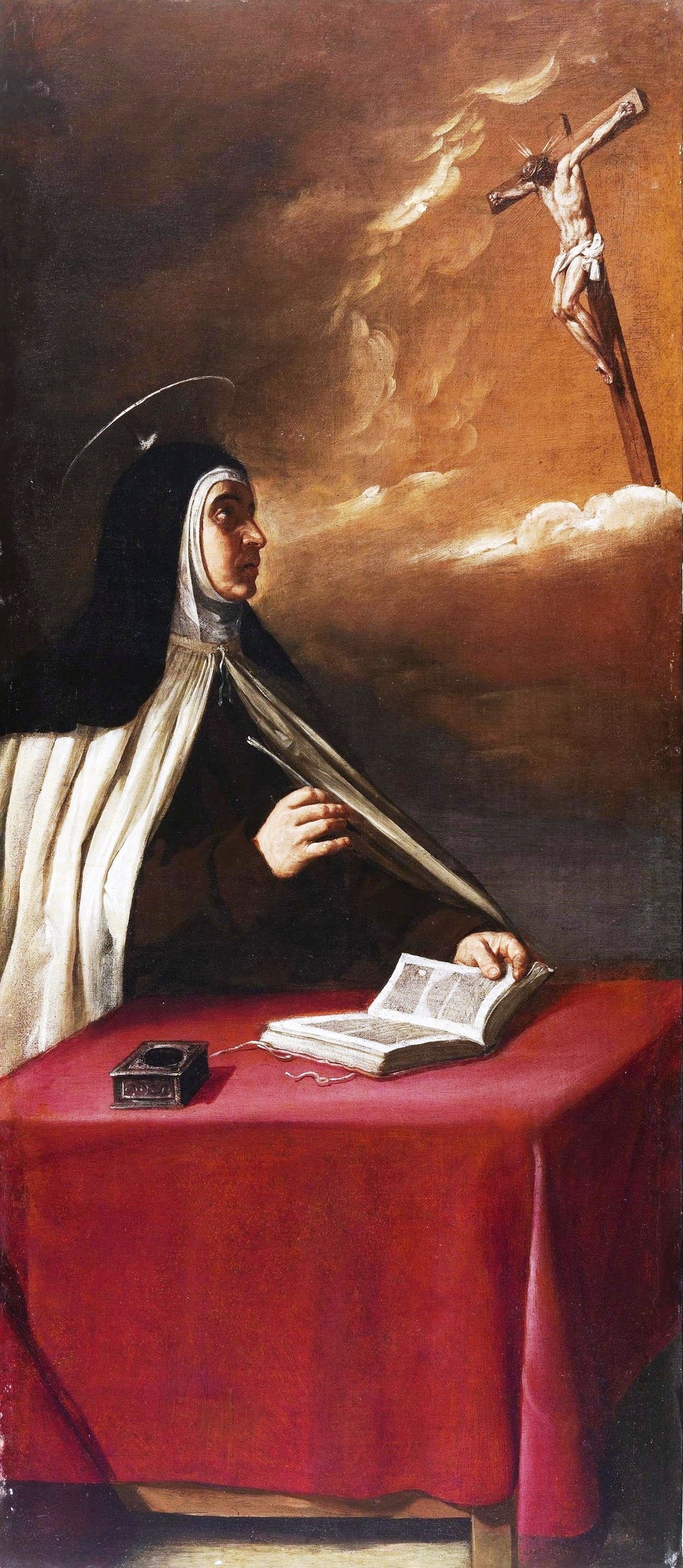 Le Christ crucifié apparaît à sainte Thérèse d'Avila - Alonso Cano image 1 copie de tableau peinte à la main
