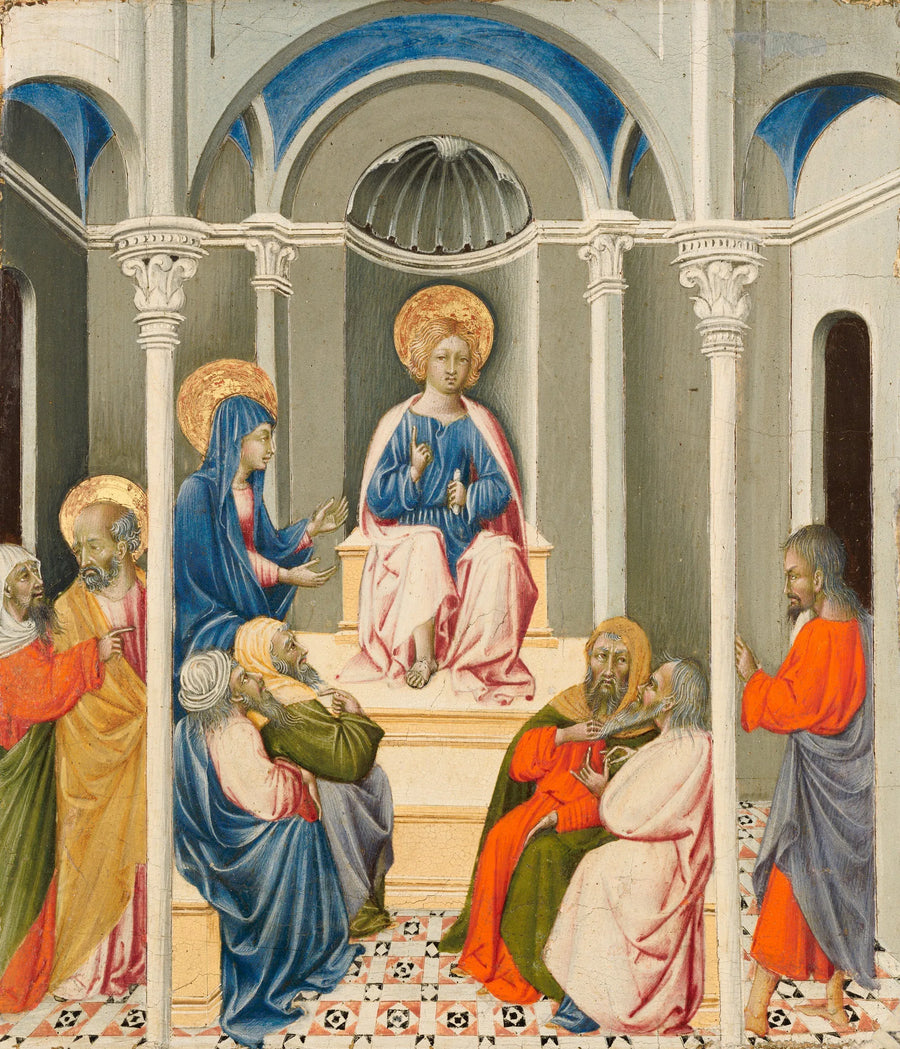 Chrystus w konflikcie w świątyni - Giovanni di Paolo