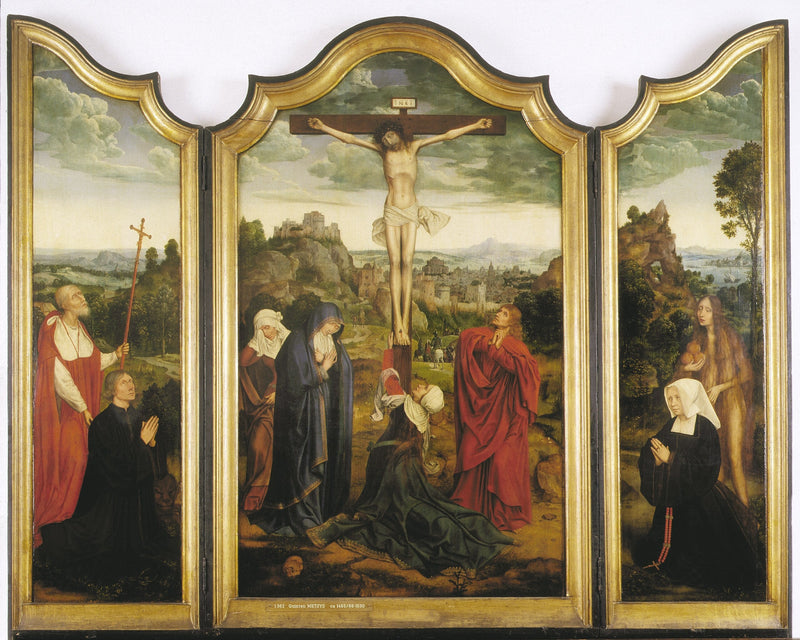 Chrystus na krzyżu z darczyńcami - Quentin Metsys