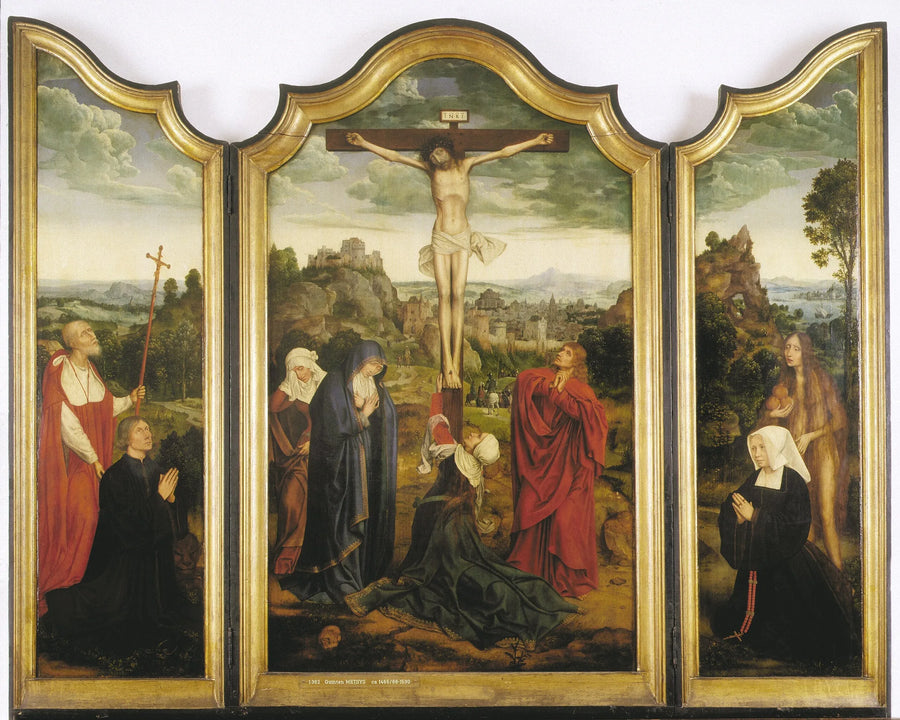 Chrystus na krzyżu z darczyńcami - Quentin Metsys