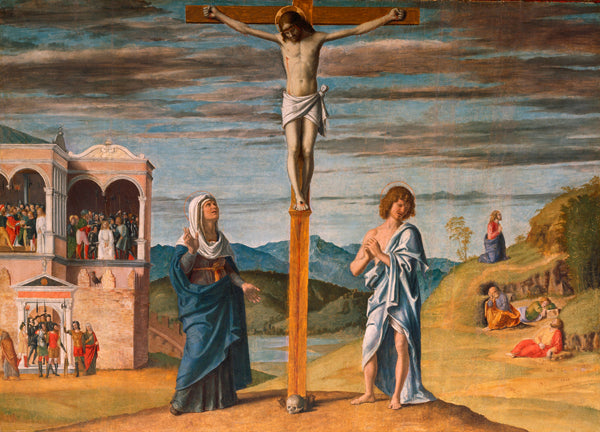 Chrystus na krzyżu z Maryją i świętym Janem Ewangelistą - Cima da Conegliano