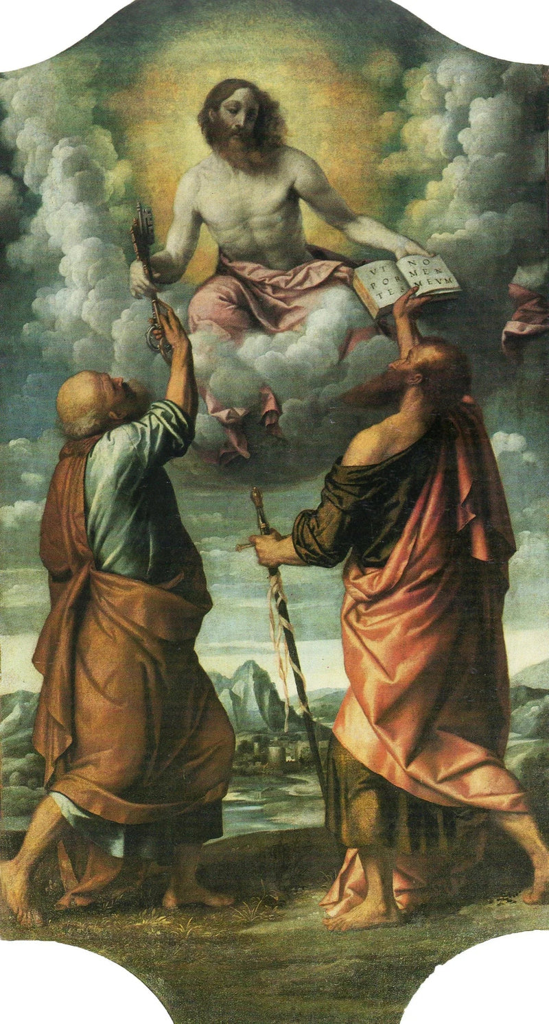 Chrystus w chwale z świętymi Piotrem i Pawłem - Alessandro Bonvicino