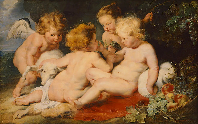 Chrystus i Jan Chrzciciel jako dzieci oraz dwóch aniołów - Peter Paul Rubens