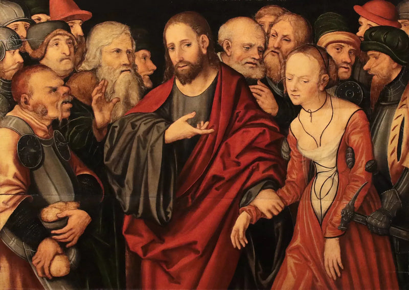Chrystus i cudzołóstwo - Lucas Cranach Starszy