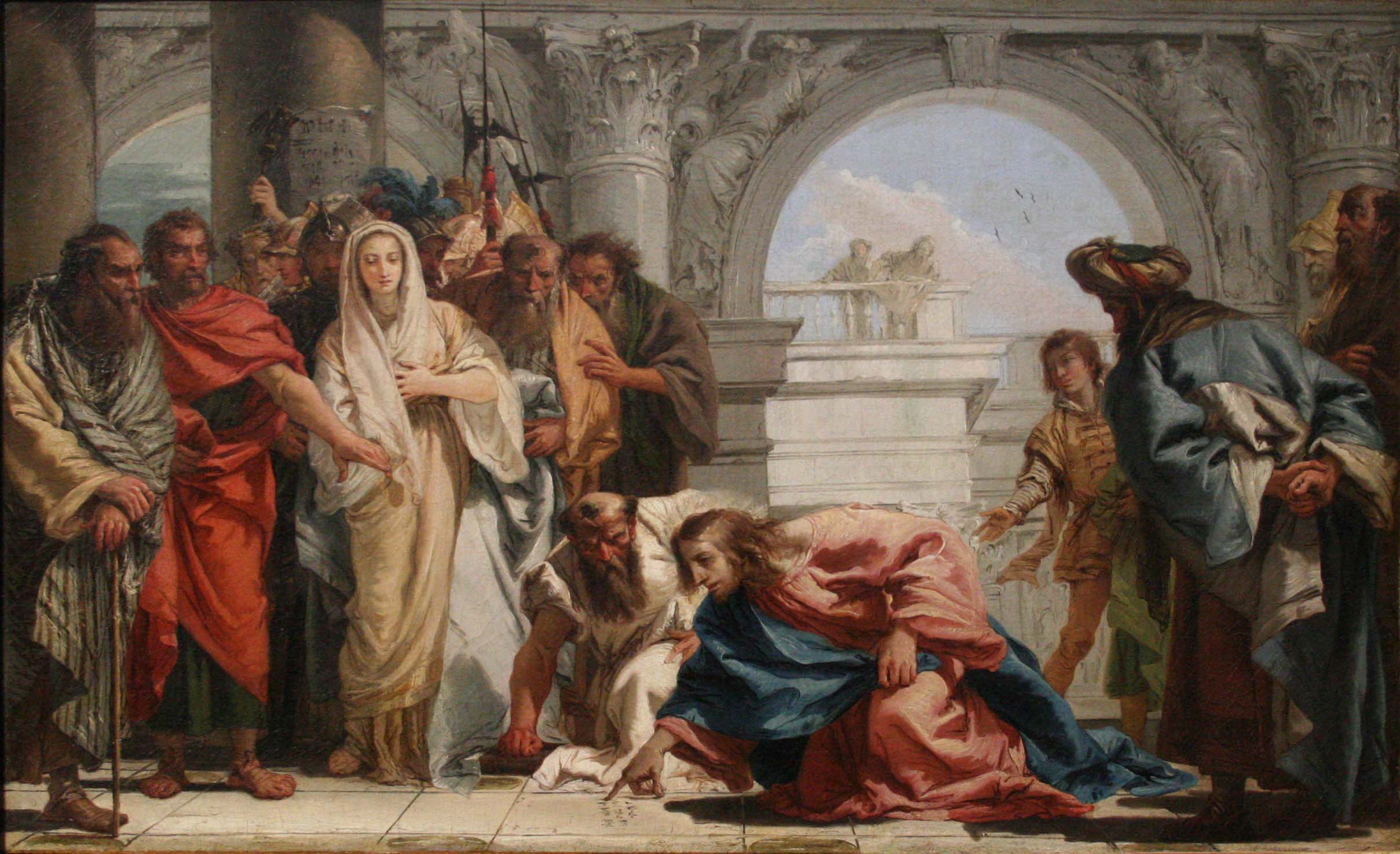 Chrystus i kobieta cudzołożna - Giovanni Battista Tiepolo