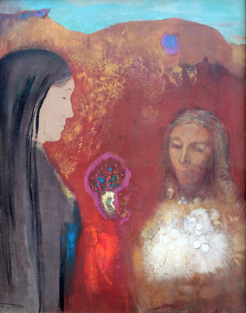 Chrystus i Samarytanka (Bukiet Białych Kwiatów) - Odilon Redon