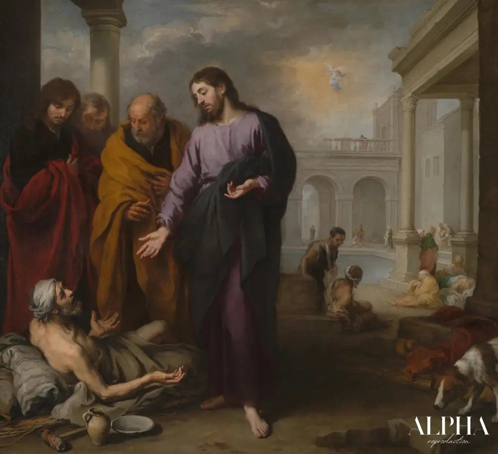 Le Christ guérissant le paralytique à la piscine de Bethesda - Bartolomé Esteban Murillo - Reproductions de tableaux et peintures haut de gamme