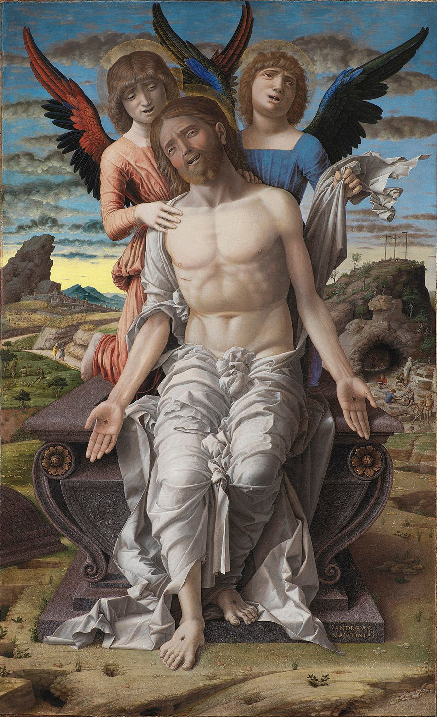 Chrystus ukrzyżowany wsparty przez dwóch aniołów - Andrea Mantegna