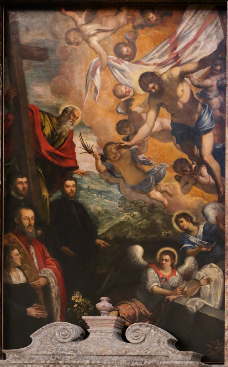 Zmartwychwstały Chrystus z świętym Andrzejem i fundatorami - Jacopo Tintoretto