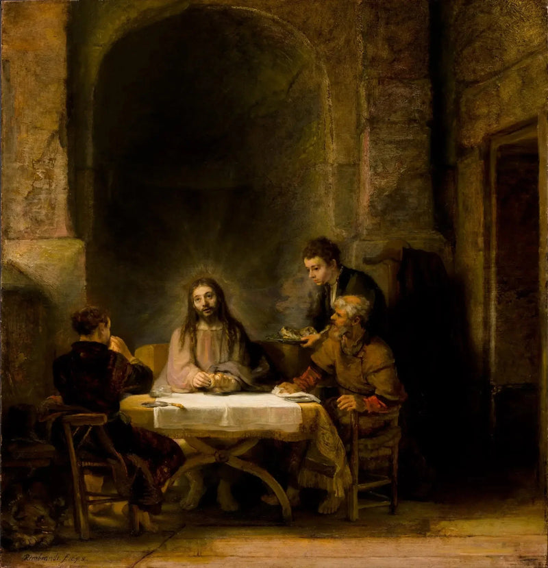 Chrystus objawiający się pielgrzymom z Emaus - Rembrandt