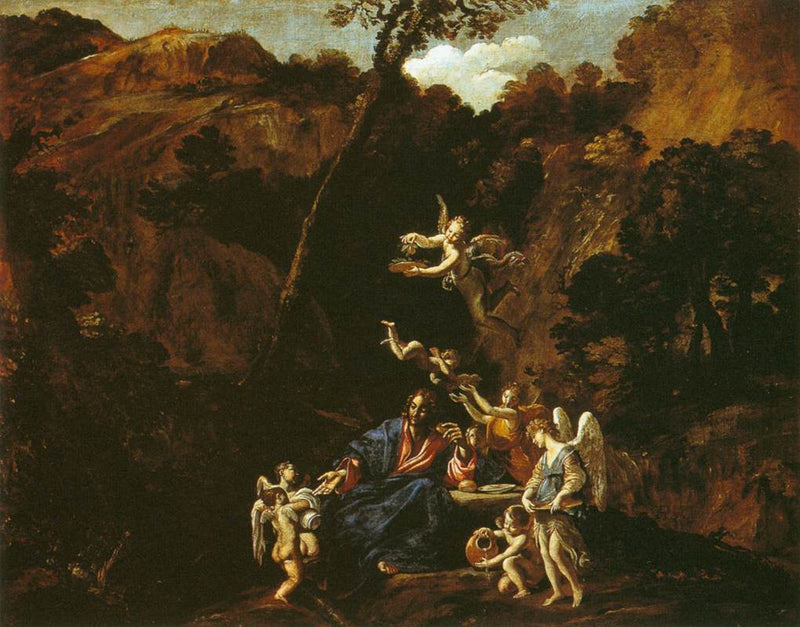 Chrystus obsługiwany przez anioły - Giovanni Lanfranco