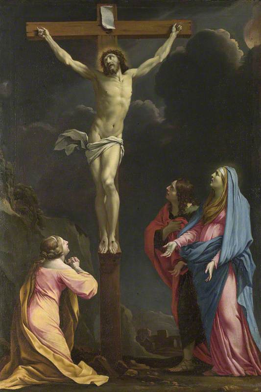 Chrystus na Krzyżu otoczony przez Maryję i świętych - Eustache Le Sueur