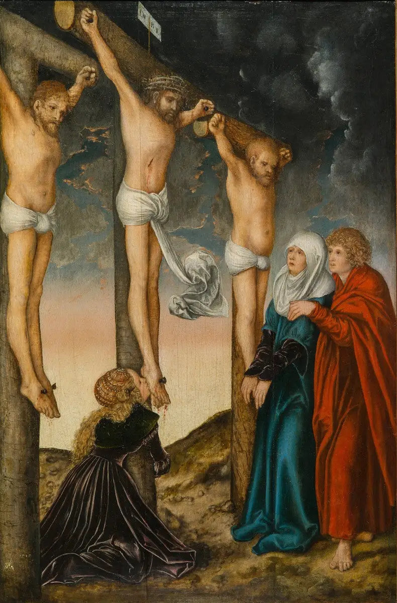 Chrystus na krzyżu między dwoma łotrów - Lucas Cranach Starszy