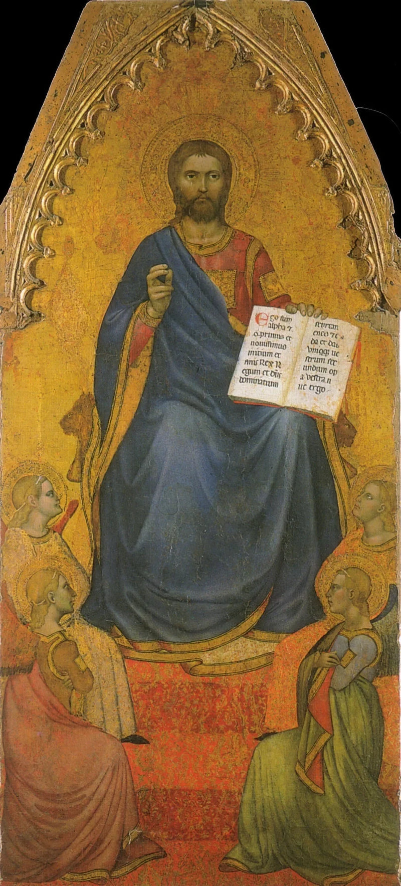 Chrystus na swoim tronie, adorowany przez anioły - Giovanni da Milano
