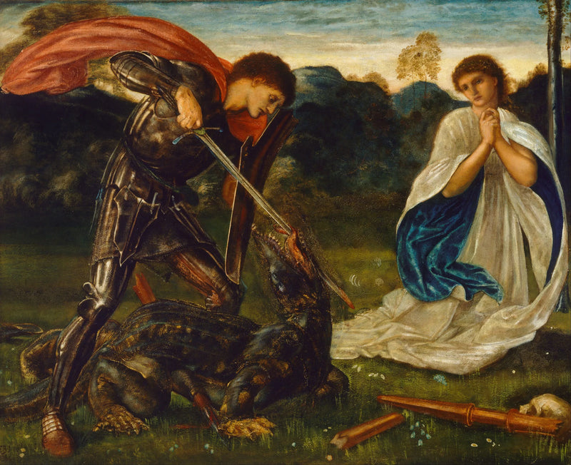 Bitwa: Święty Jerzy zabija smoka - Edward Burne-Jones