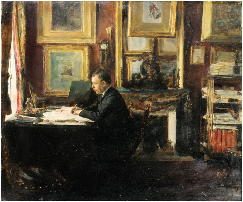 Le comédien Constant Coquelin dans son étude - Émile Friant