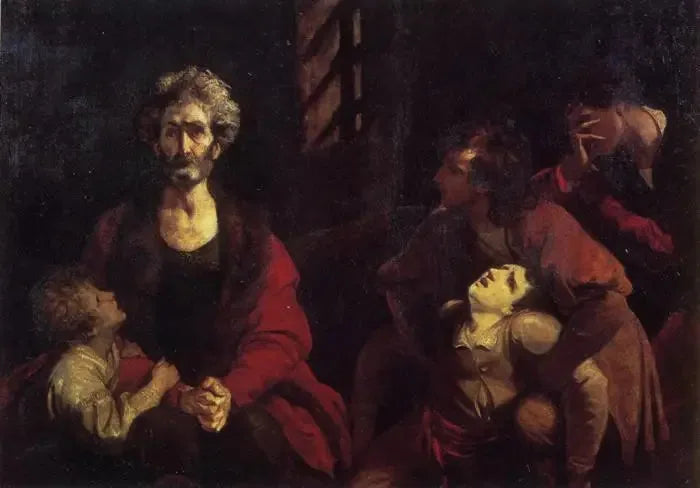 Hrabia Ugolin i jego dzieci w lochu - Joshua Reynolds