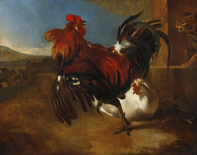 Wściekły kogut w kurniku - Melchior de Hondecoeter