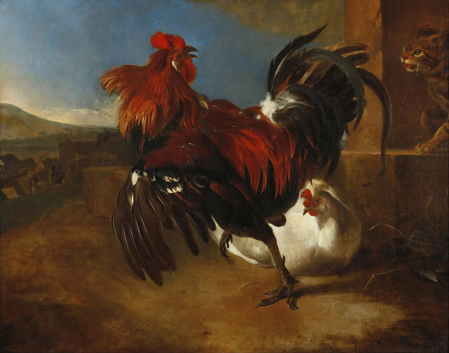 Wściekły kogut w kurniku - Melchior de Hondecoeter