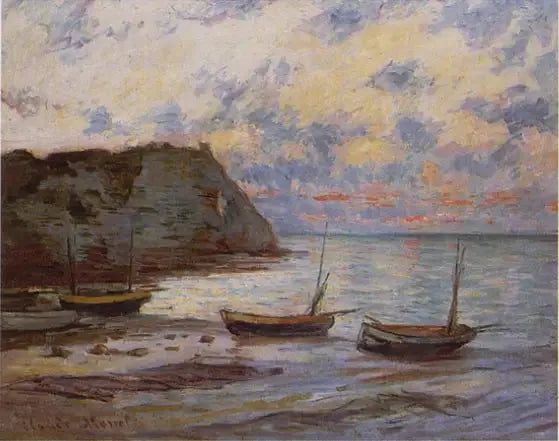 Zachód słońca w Etretat - Claude Monet