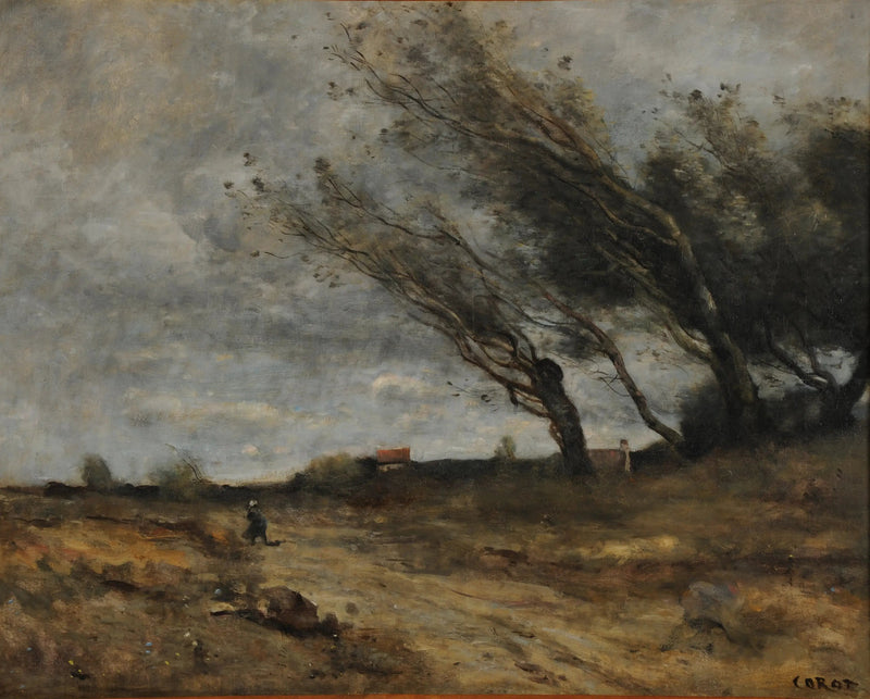 Podmuch wiatru - Jean-Baptiste Camille Corot