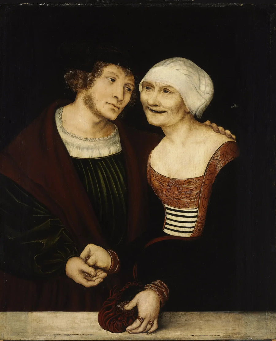Niezgodna para: Młody mężczyzna i starsza kobieta - Lucas Cranach Starszy