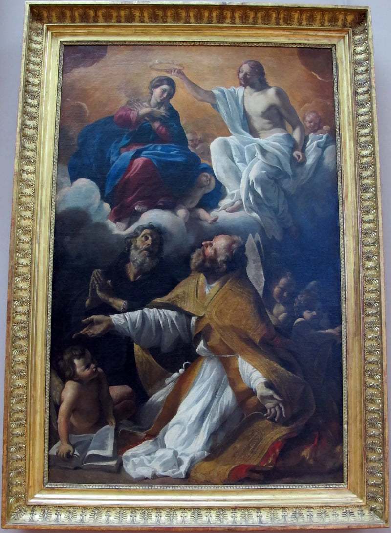 Koronacja Maryi z świętym Augustynem i świętym Gwidonem z Akwitanii - Giovanni Lanfranco