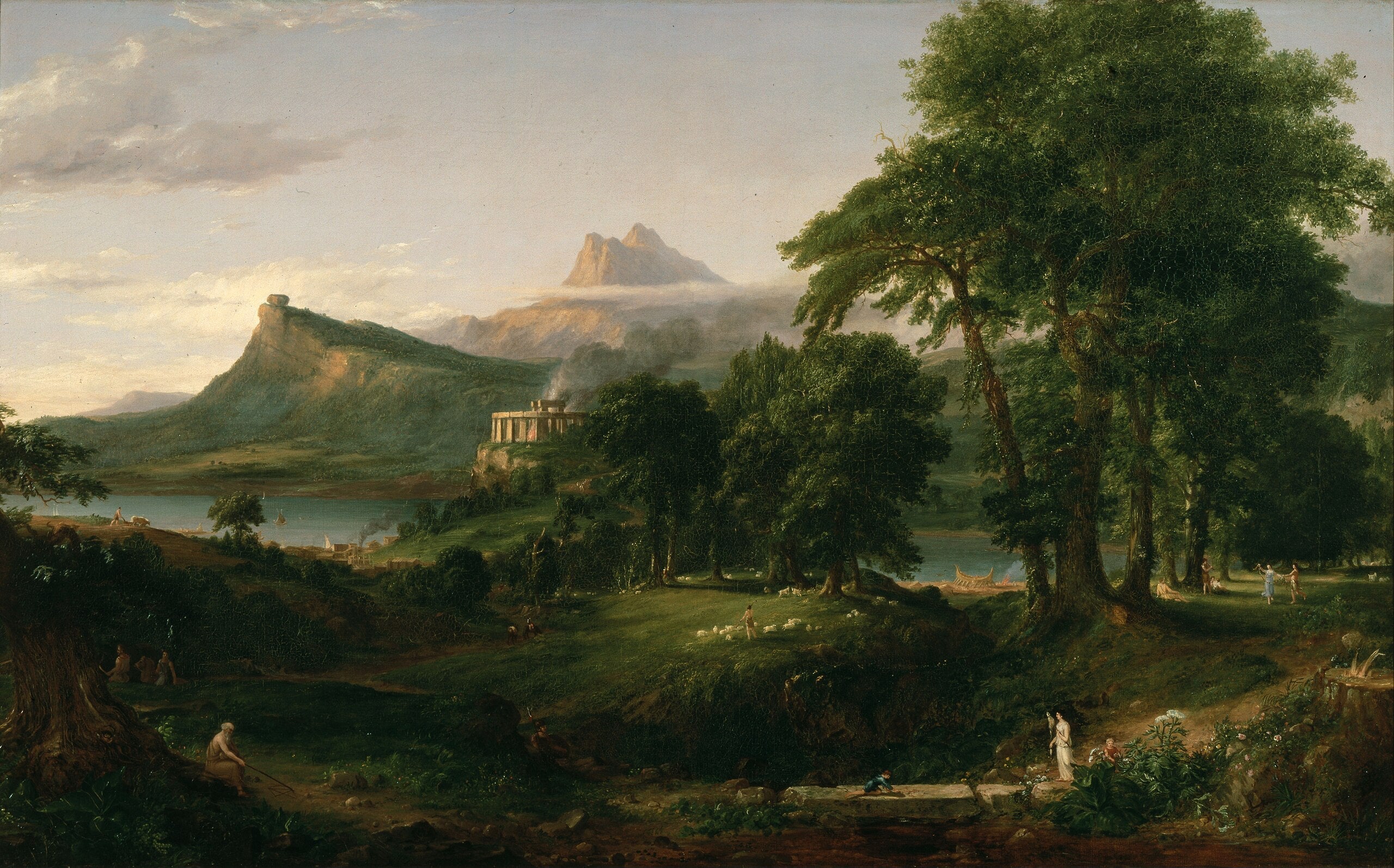 Le Cours de l’Empire: l’état d’Arcadie ou pastorale - Thomas Cole - Alpha Reproduction