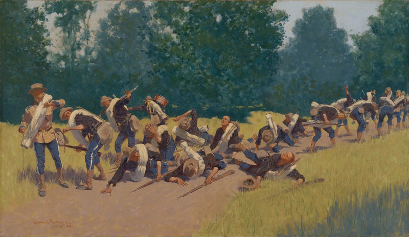 Krzyk odłamków pocisków na wzgórzu San Juan - Frederic Remington