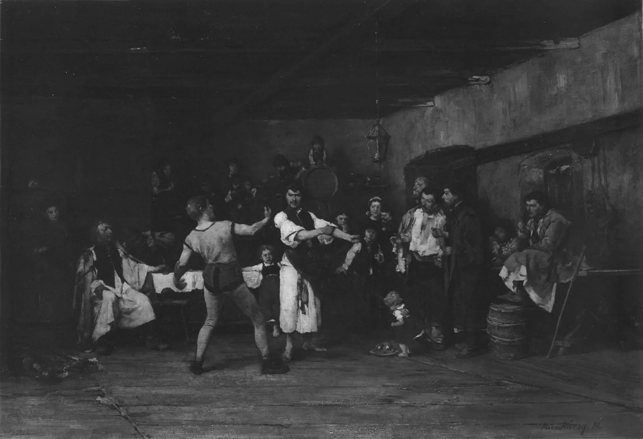 Le défi du lutteur - Mihály Munkácsy image 1 copie de tableau peinte à la main