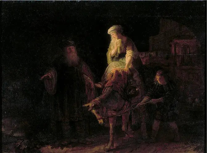 Odejście kobiety sunamickiej - Rembrandt