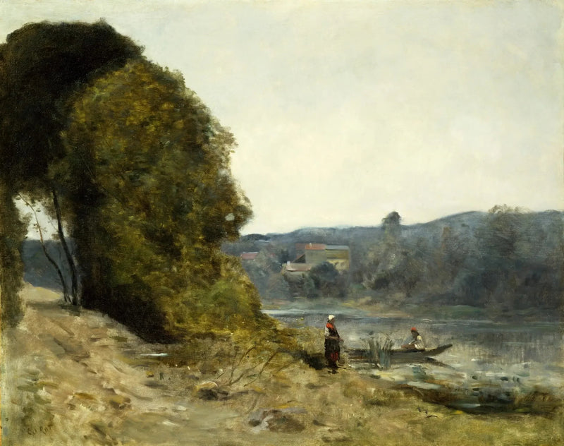 Odpływ łodziarza - Jean-Baptiste Camille Corot