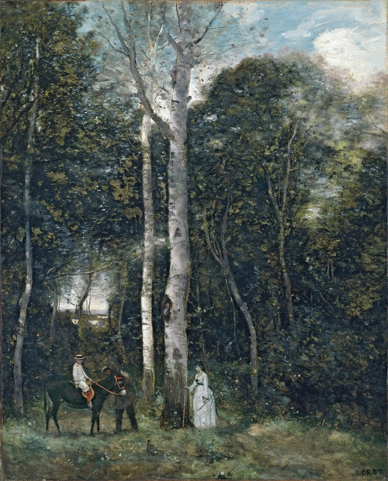 Wyjazd na spacer z lwami, w Port-Marly - Jean-Baptiste Camille Corot