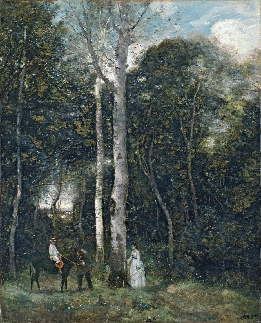 Wyjazd na spacer z lwami, w Port-Marly - Jean-Baptiste Camille Corot