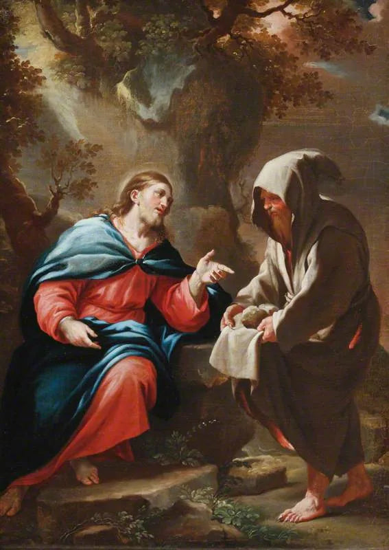 Pokusa diabła, aby Chrystus zamienił kamienie w chleb - Luca Giordano