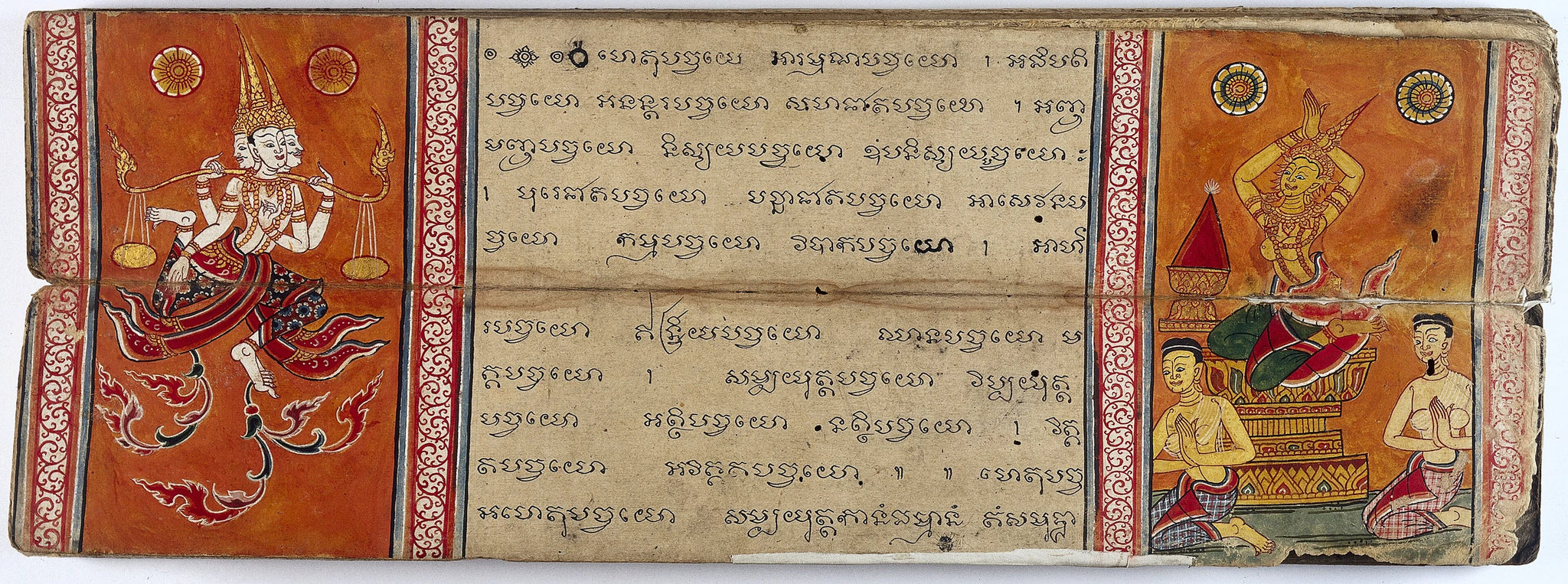 Le dieu Narada descend du ciel, Artiste thaïlandais anonyme, XIXe siècle