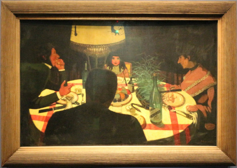Obiad, efekt lampy - Félix Vallotton