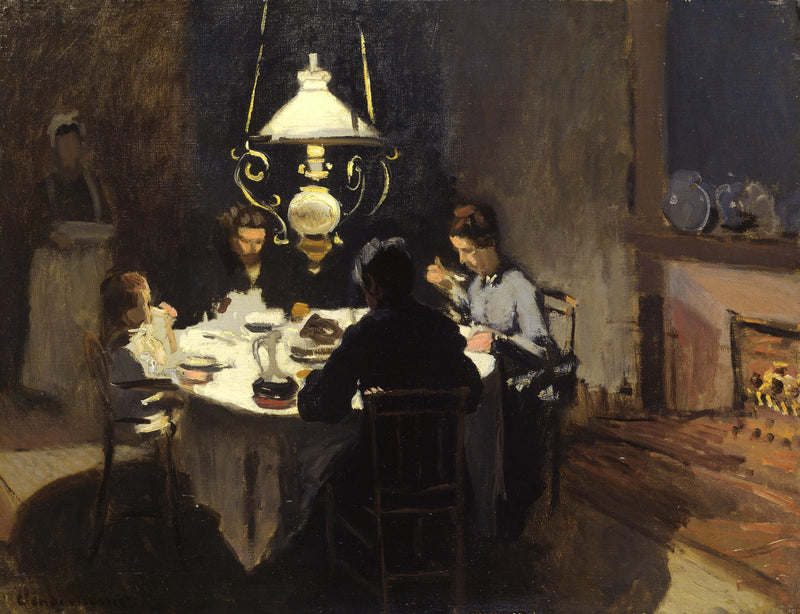 Kolacja, znana jako Rodzina Sisleyów, W129 - Claude Monet