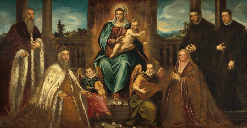 Doge Alvise Mocenigo i jego rodzina przed Matką Boską z Dzieciątkiem - Jacopo Tintoretto