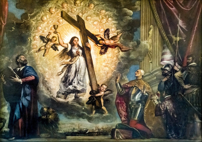 Doge Antonio Grimani klęczący przed wiarą - Titian