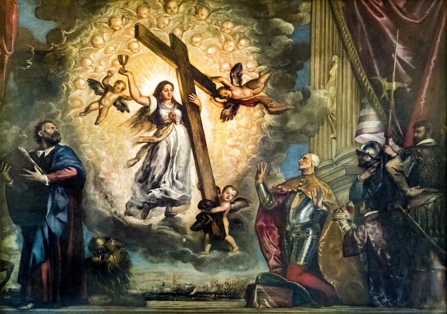 Doge Antonio Grimani klęczący przed wiarą - Titian