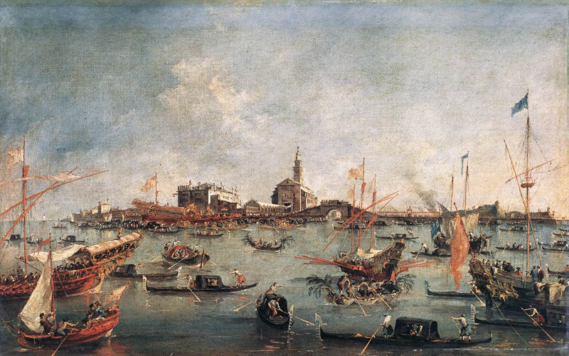 Doge Wenecji na Bucentaure w San Nicolò di Lido, w dniu Wniebowstąpienia - Francesco Guardi