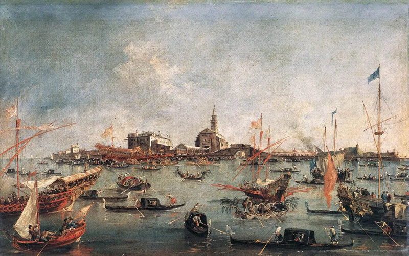 Doge Wenecji na Bucentaure w San Nicolò di Lido, w dniu Wniebowstąpienia - Francesco Guardi