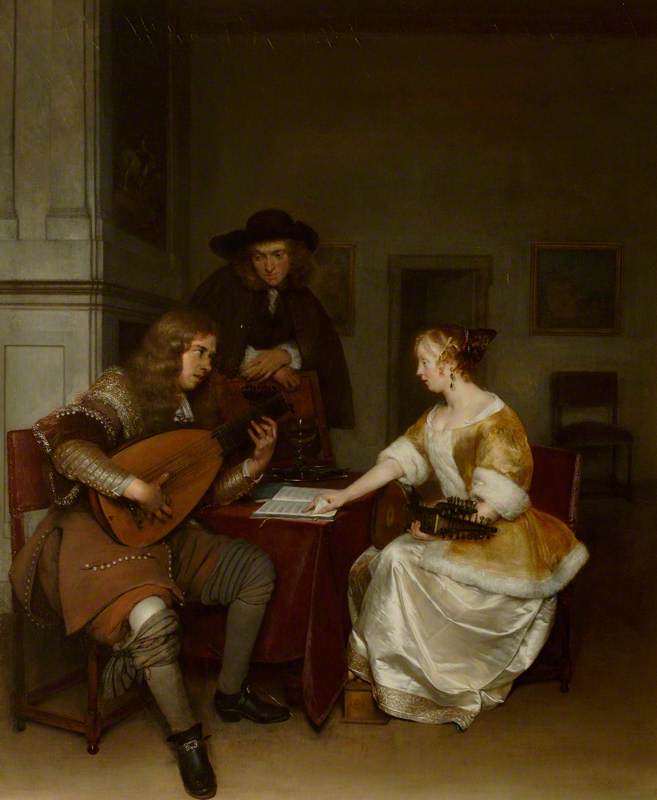 Le Duo - Gerard ter Borch image 1 reproduction de peinture à l’huile